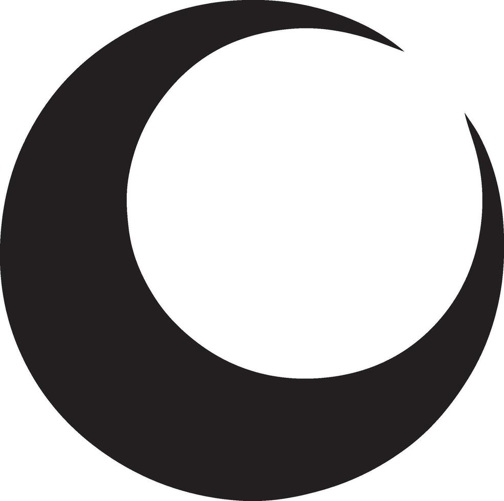 Moon 1 Icon Symbol isolated white background. vector