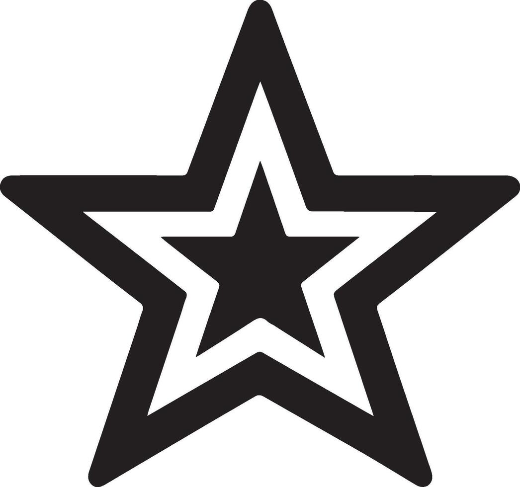 a black and white icon of a star. vector