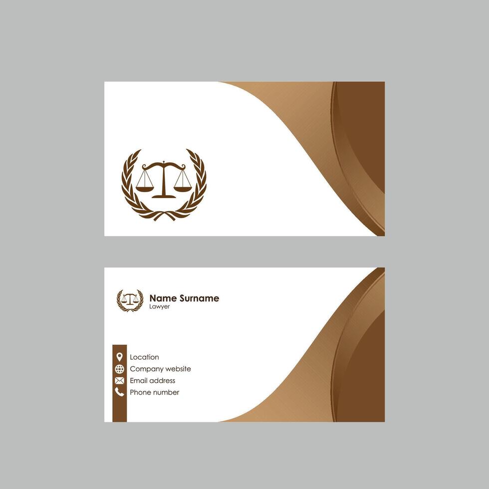 White lawyer business card with brown shapes vector