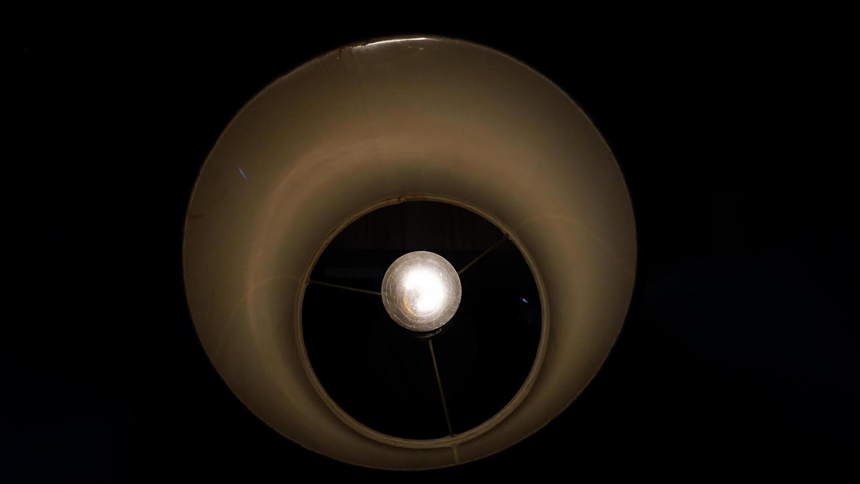 Modern Circular Ceiling Lamp with Light Bulb photo