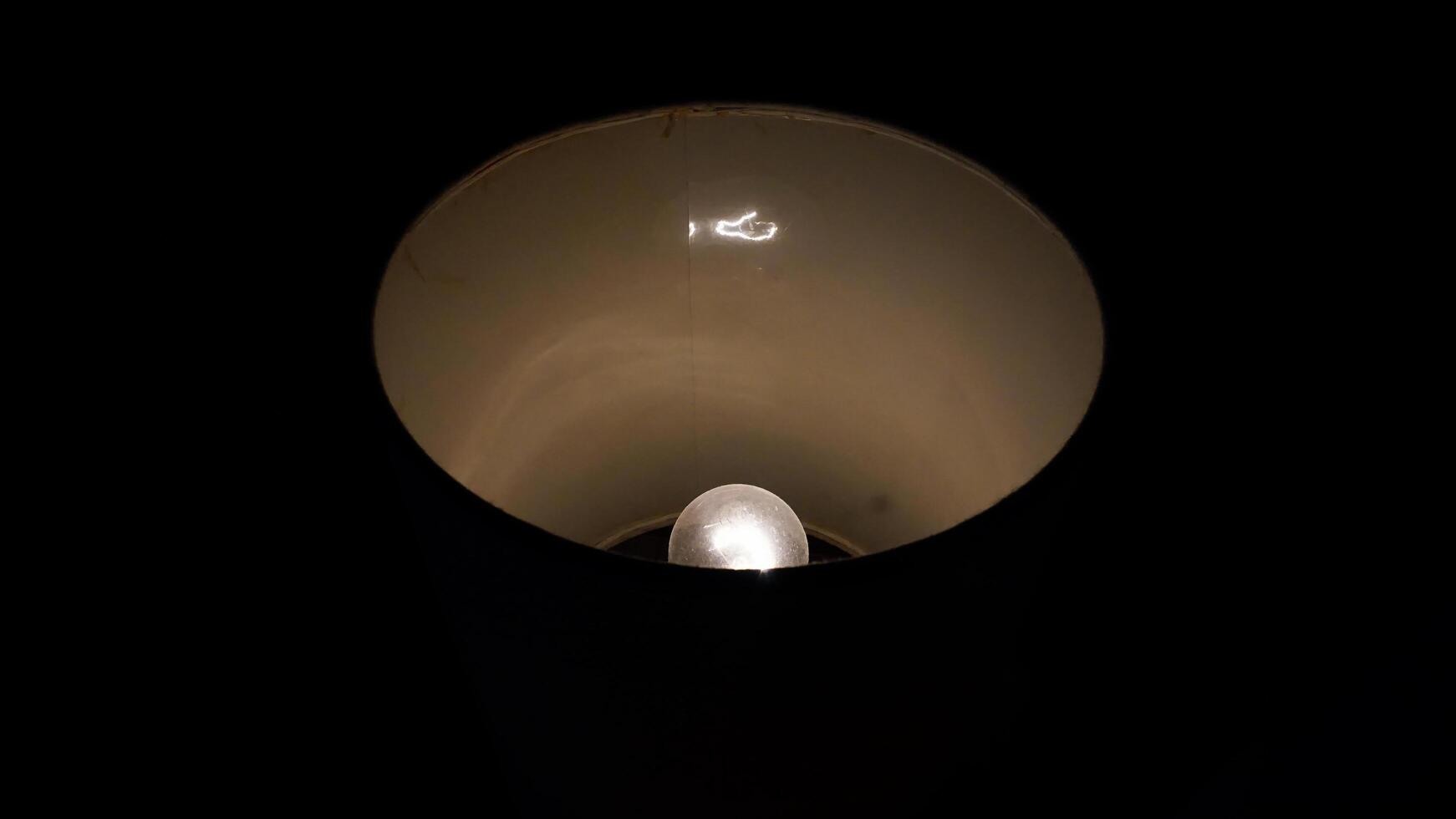 Illuminated Light Bulb in Lampshade photo