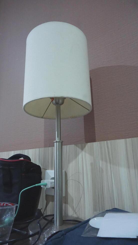 Simple Table Lamp with Fabric Shade photo