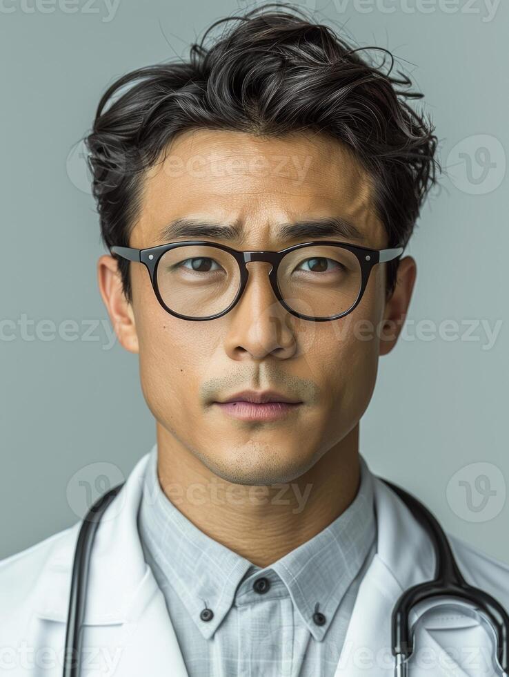 Portrait of a doctor with a focused expression photo