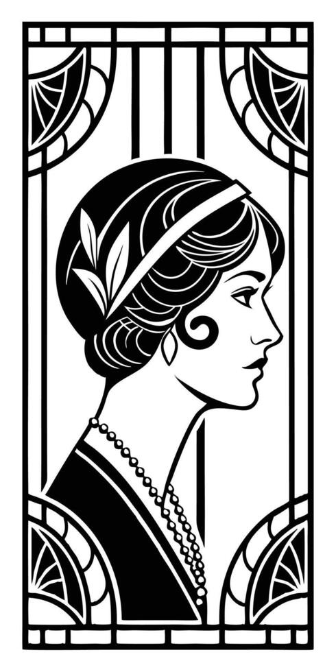 A woman in a black and white drawing vector
