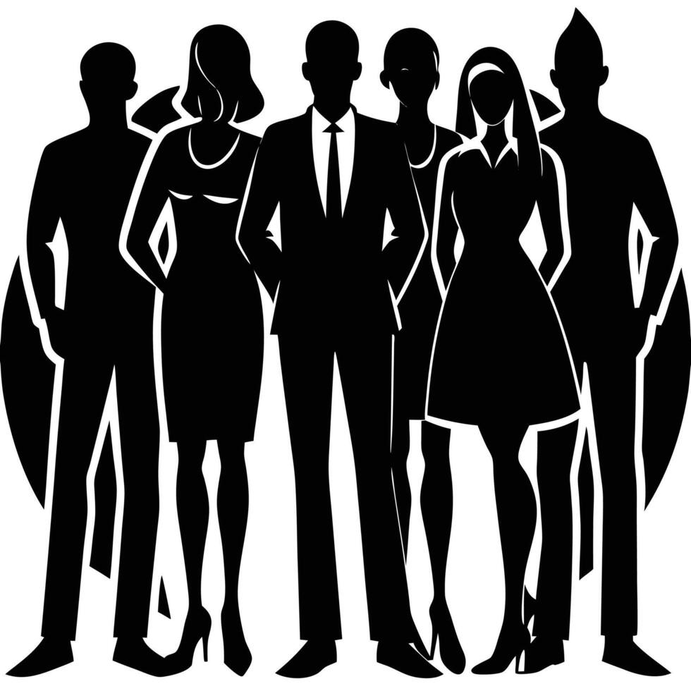 Business people silhouette clipart vector