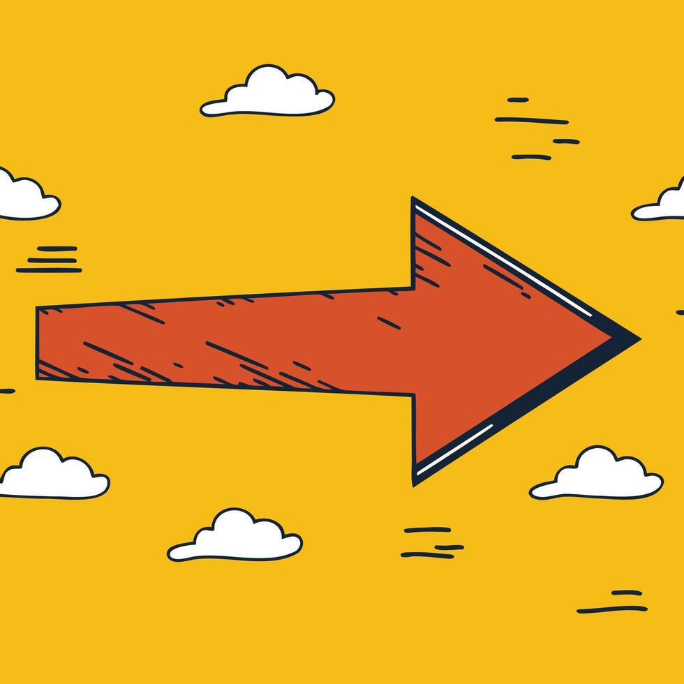 An arrow pointing to the right in the sky vector