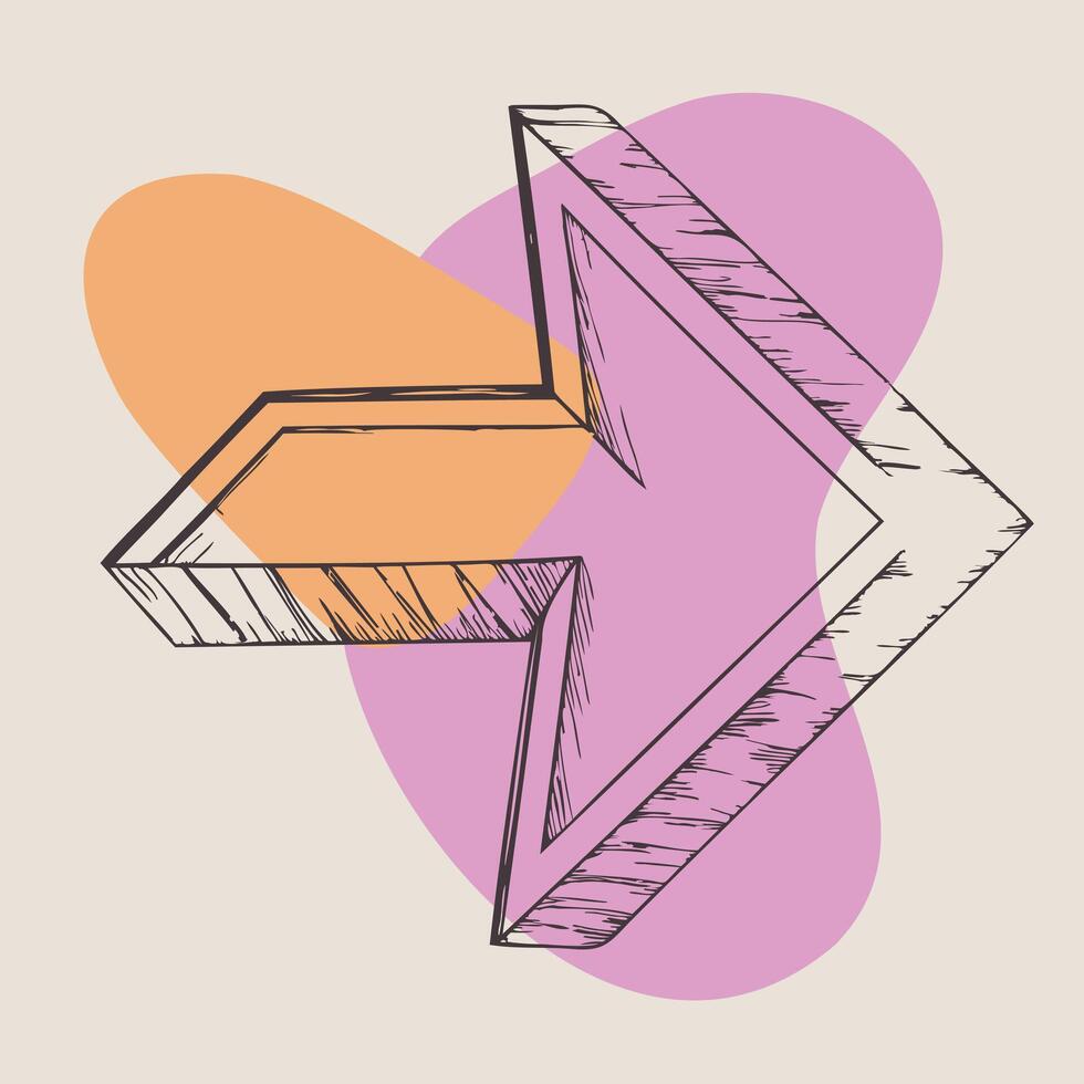 An illustration of an arrow pointing in a direction vector