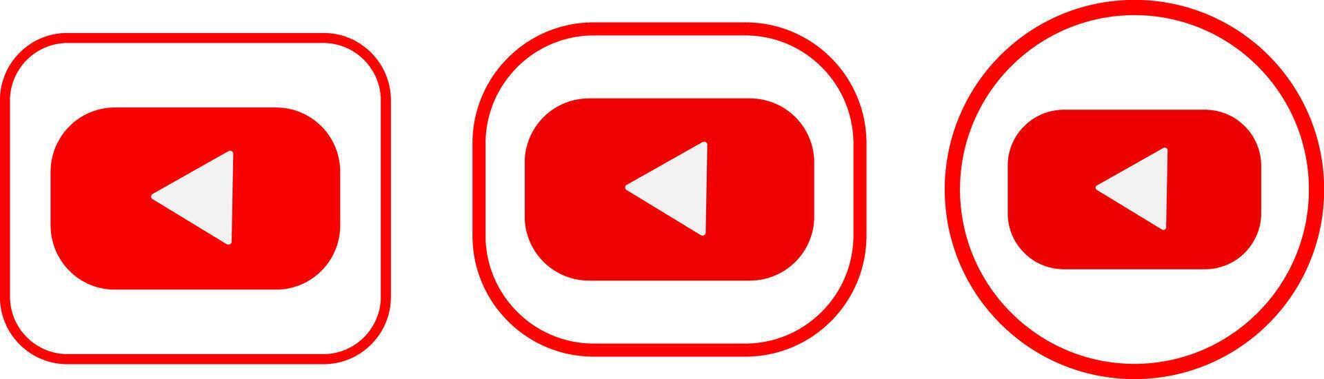 Play button icon on a transparent social media icon front view isolated on white vector