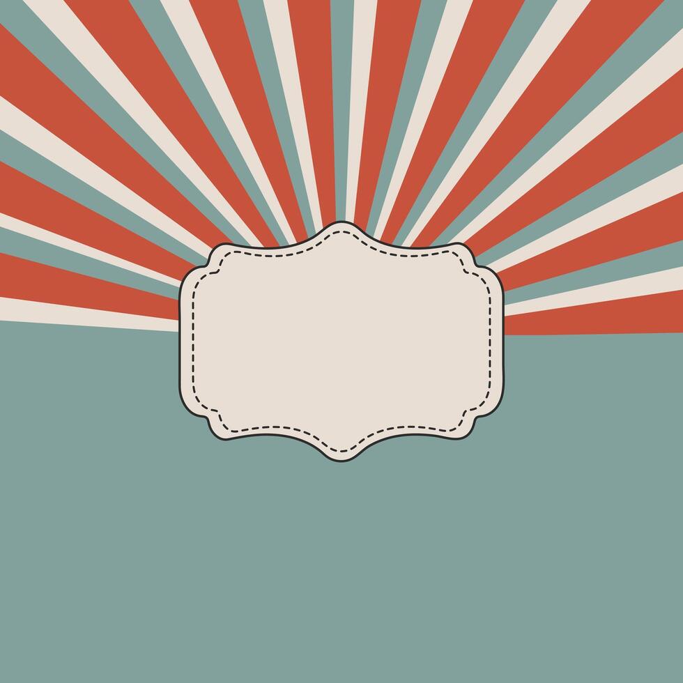 Vintage retro striped background with blank label vector
