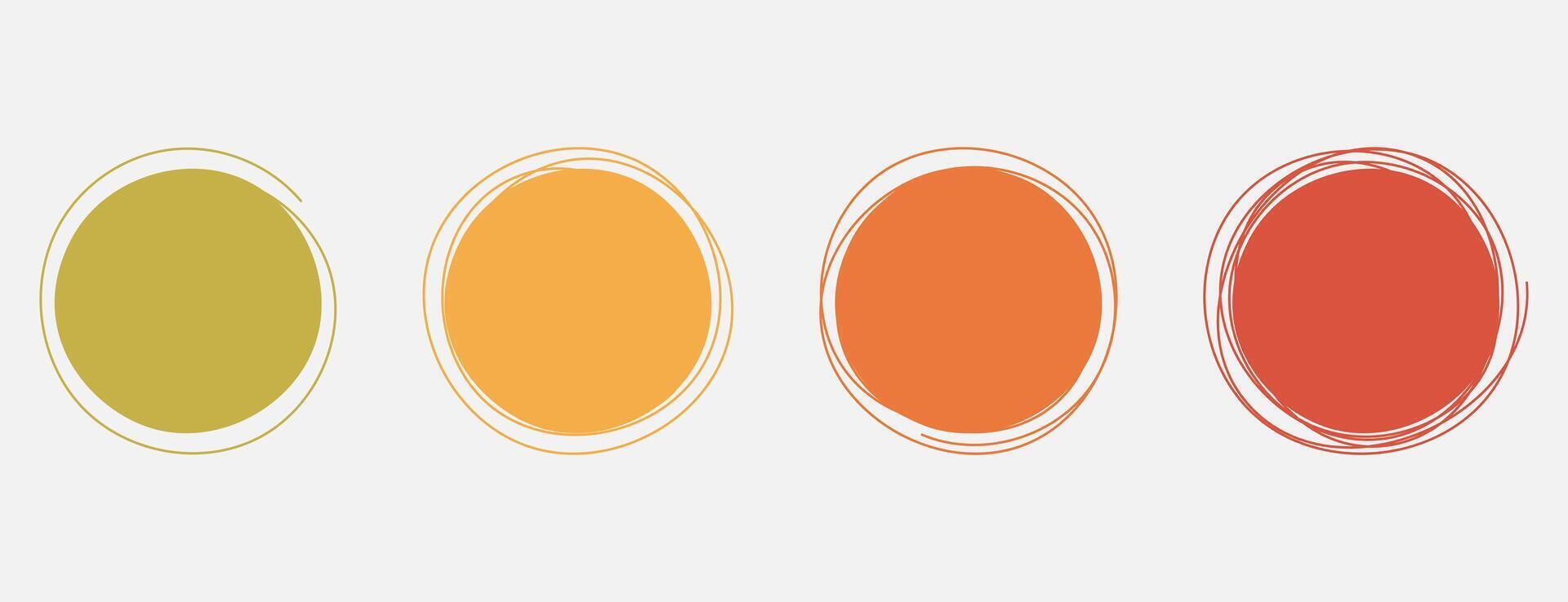 Set of hand drawn colorful circles vector