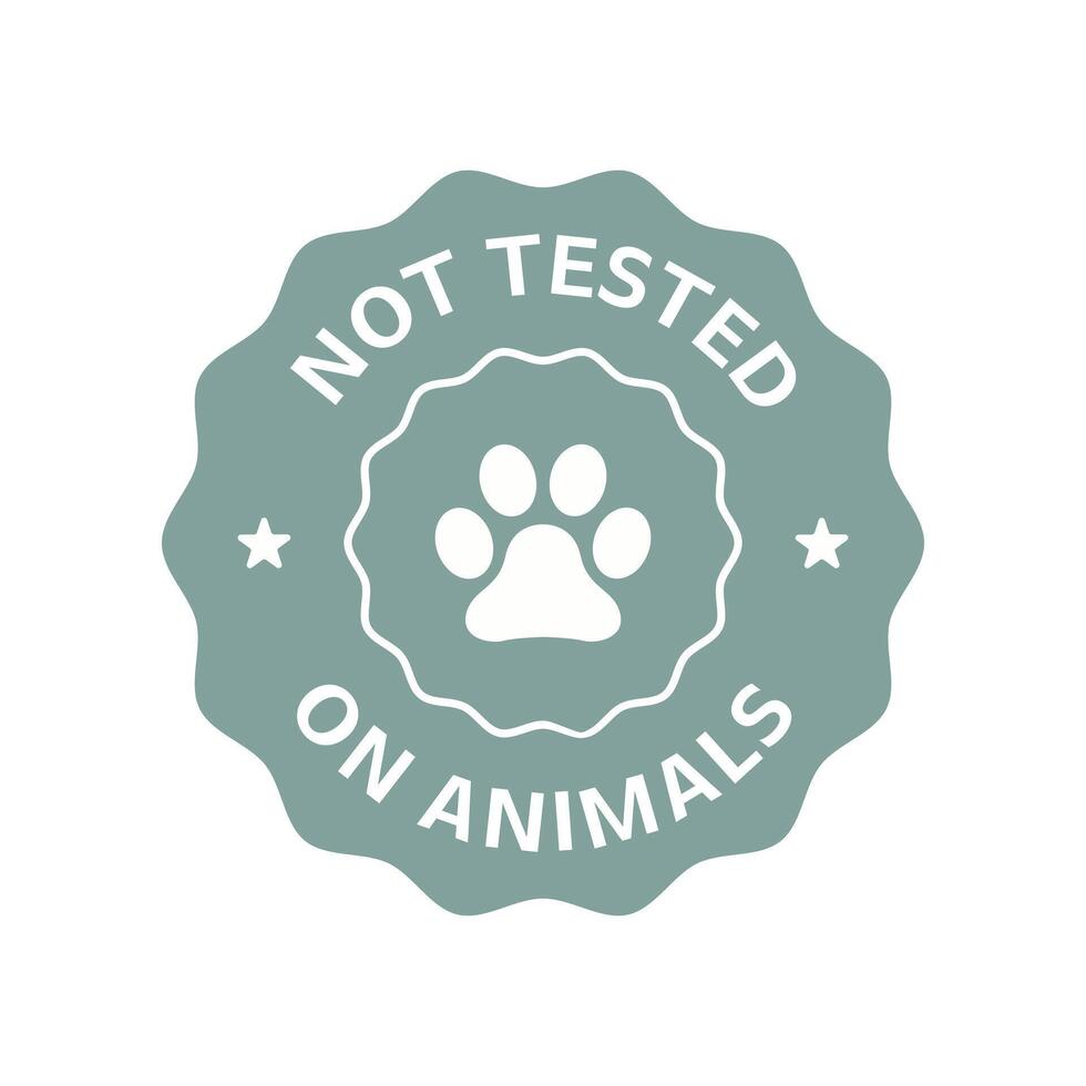 Not tested on animals badge with paw print vector