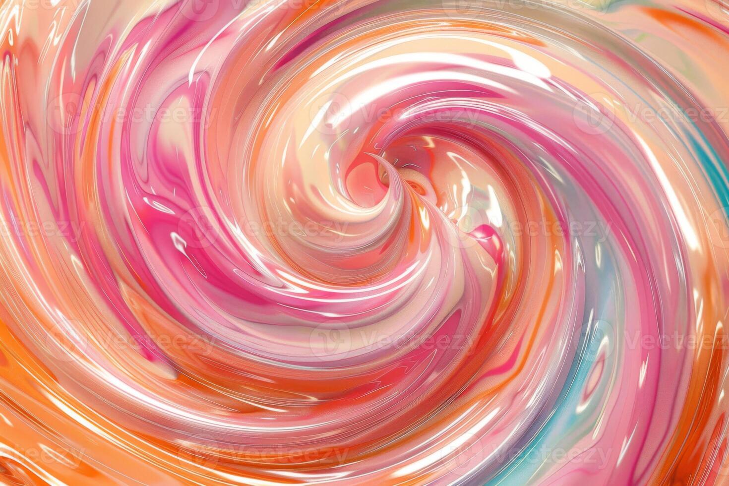 Colorful liquid paint swirling in a spiral creating abstract texture background photo