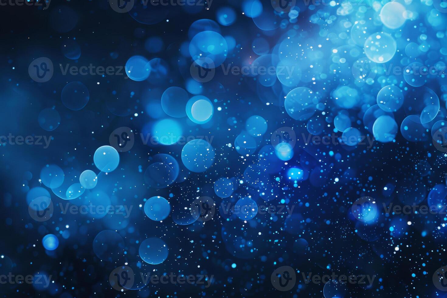 Blue bokeh background with stars and lights photo