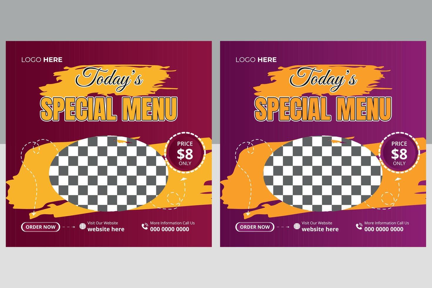 Special Food Social Media Post Design Template vector