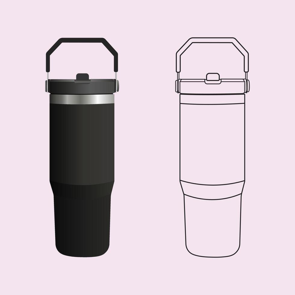 water bottle design and art illustration vector