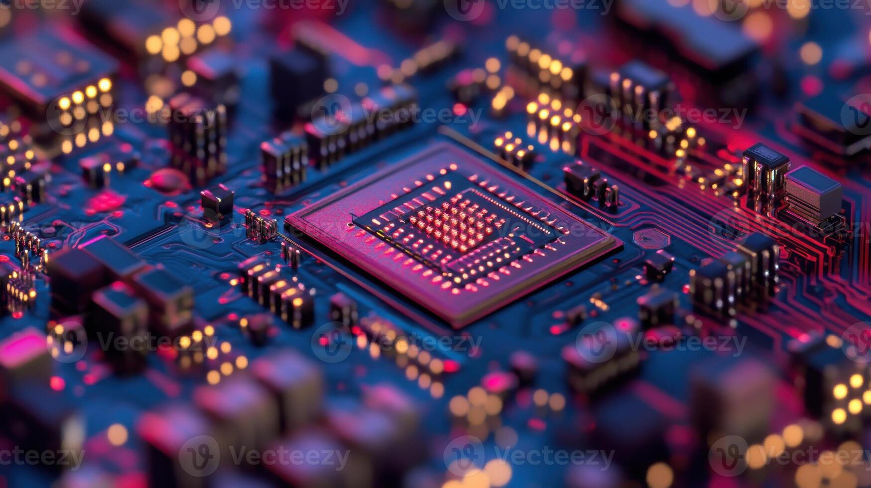 Detailed View of Microchip Surface for Tech photo