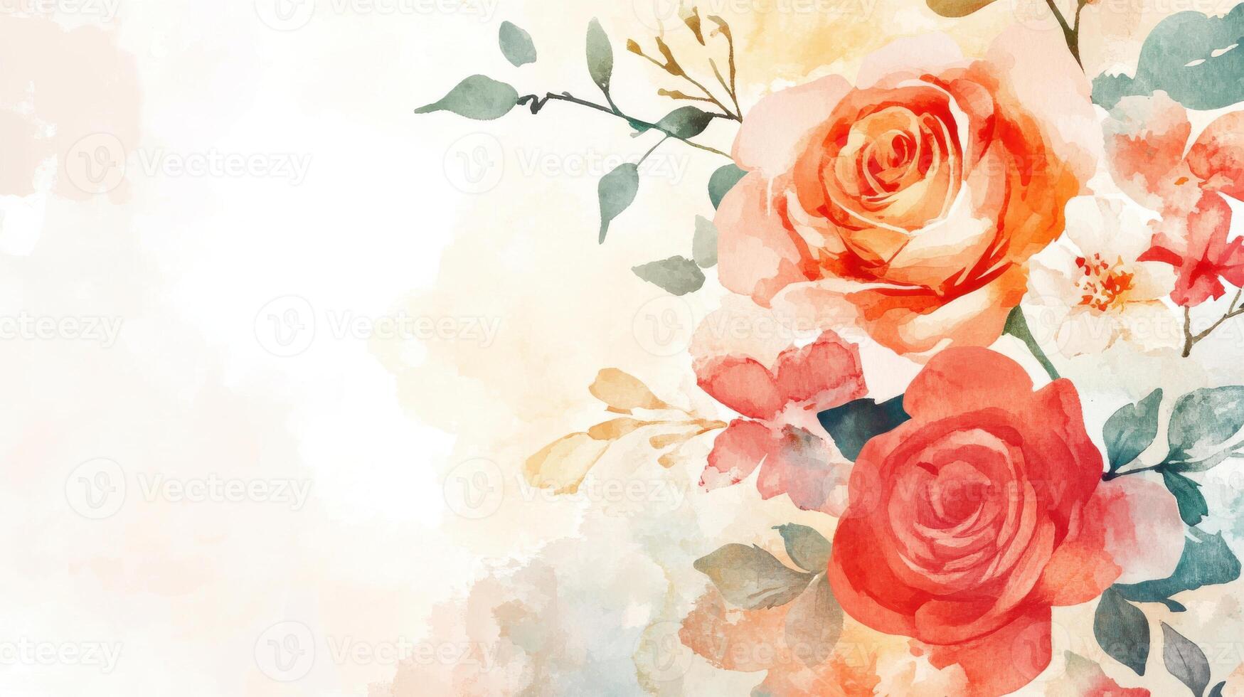 Beautiful Watercolor Floral Banner for Creative Text Display photo