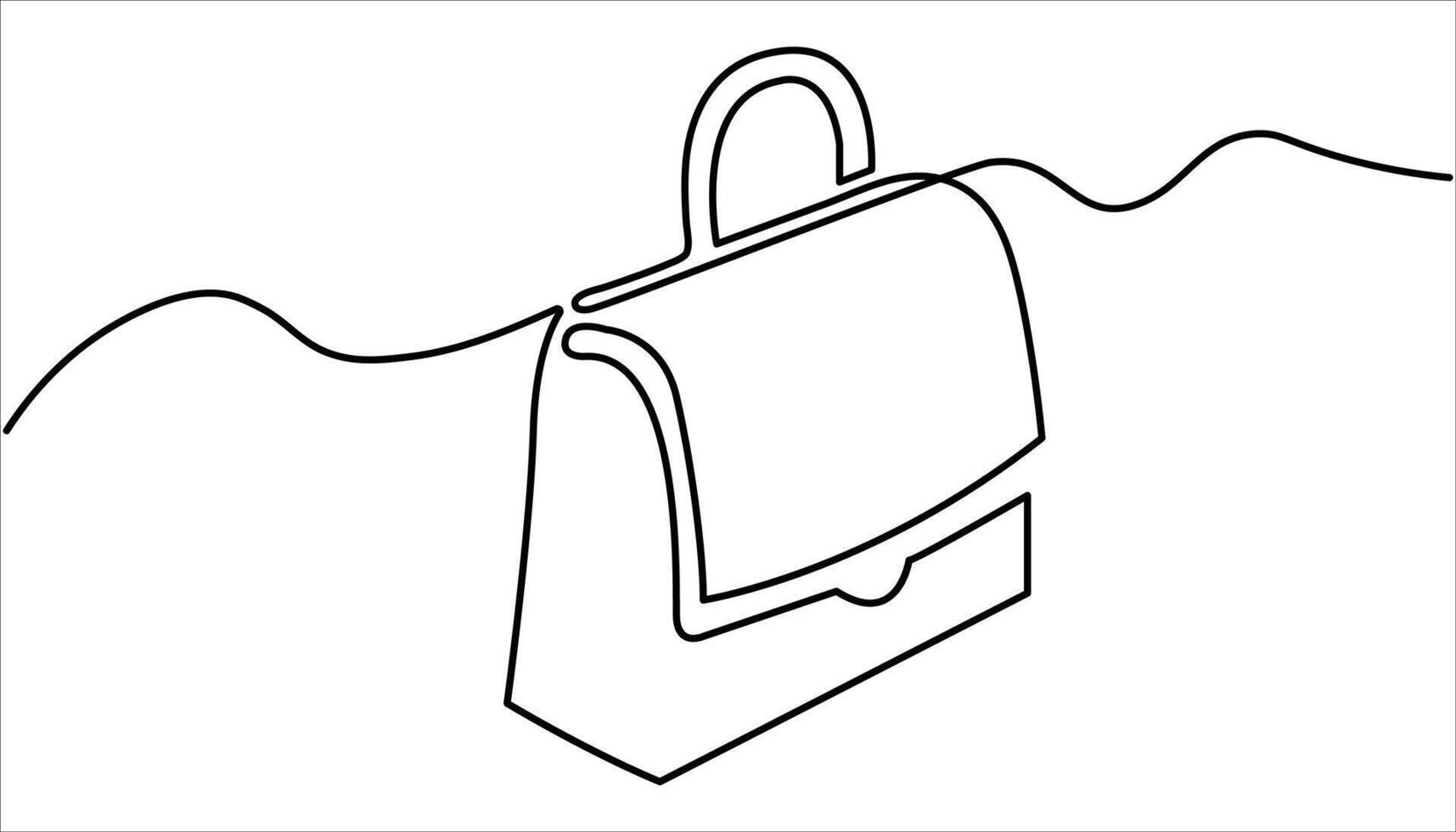 briefcase continuous line art drawing illustration vector