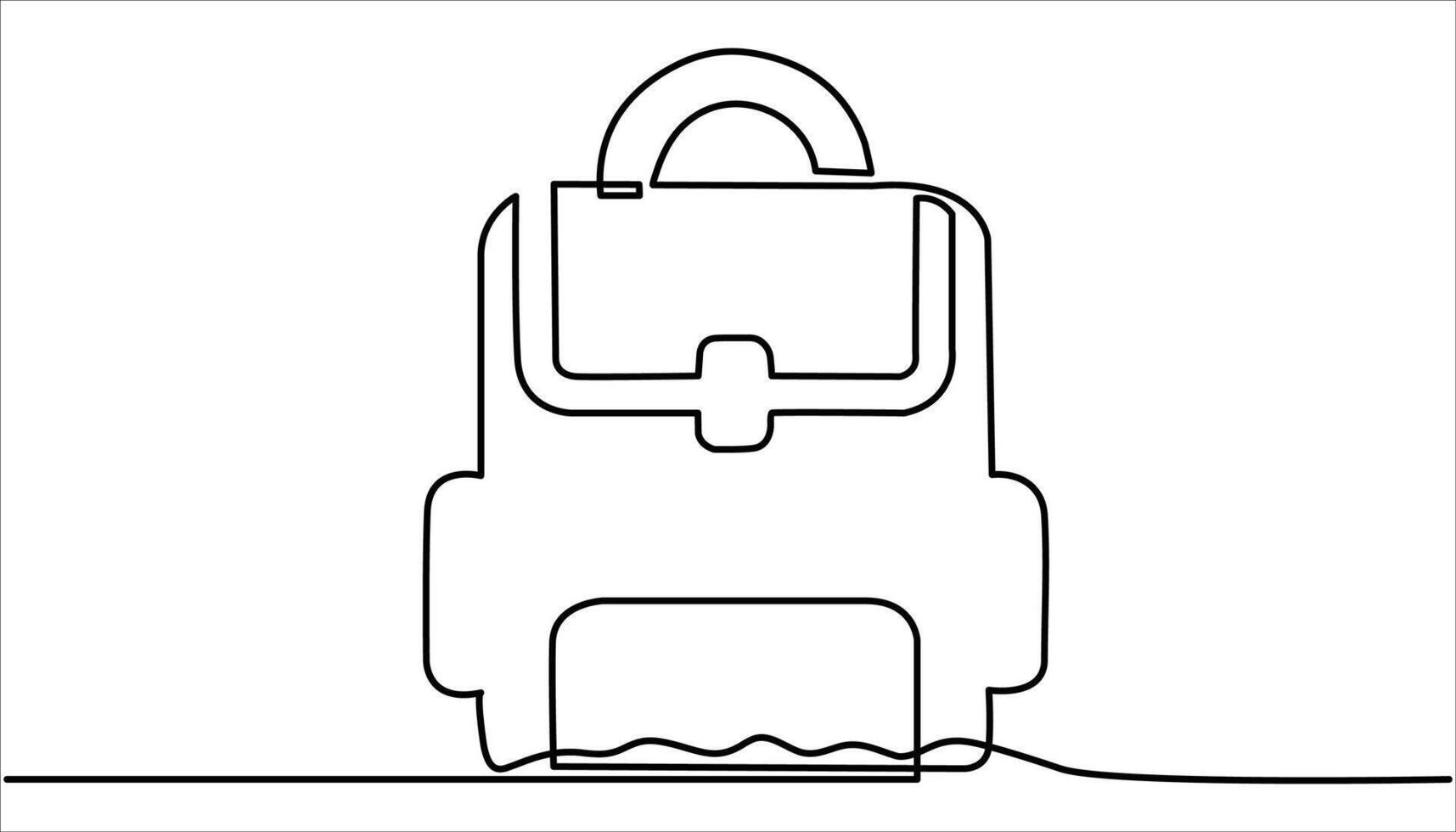 Backpack continuous one line art drawing illustration vector