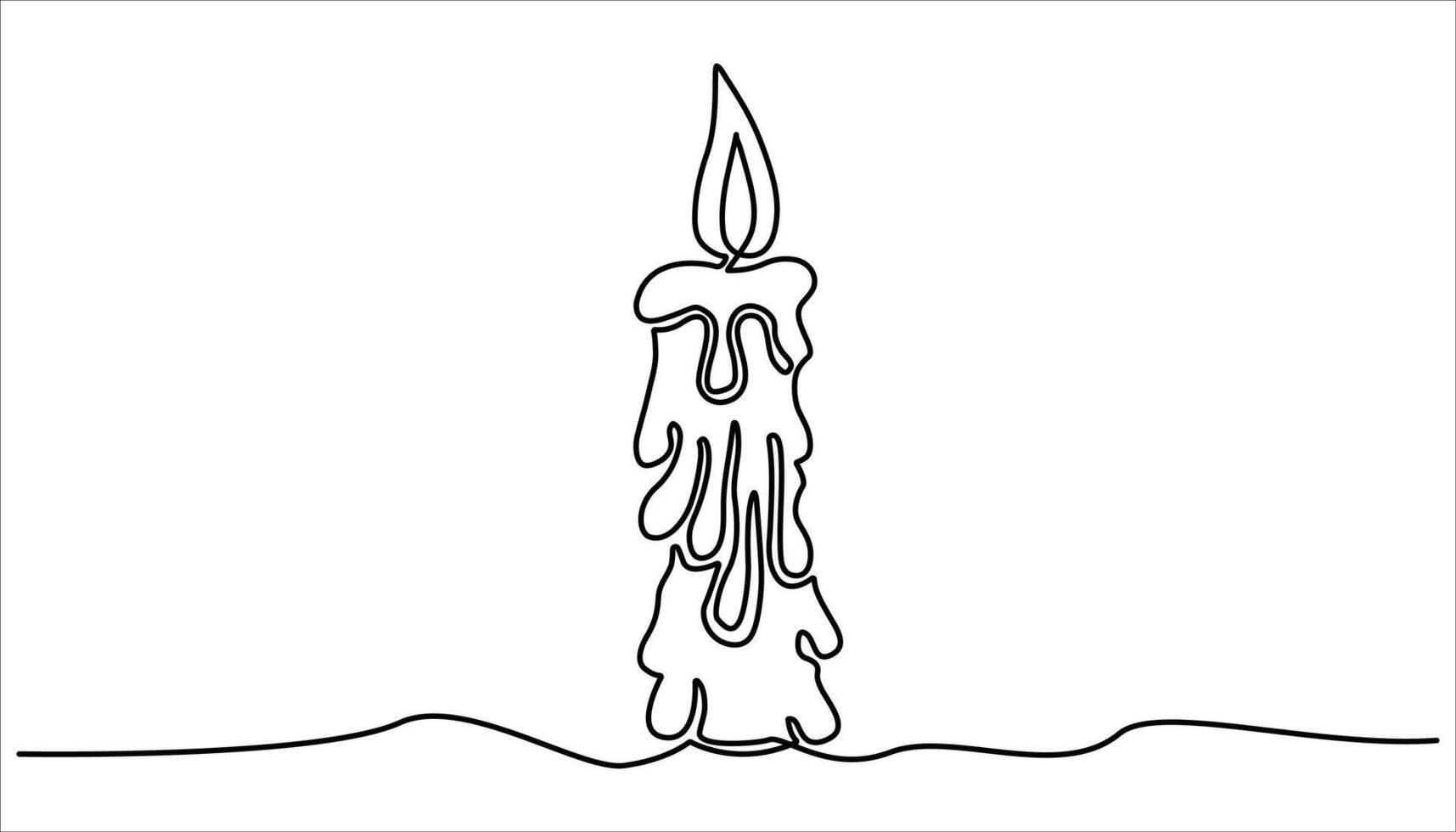 Candle icon continuous one line drawing illustration vector