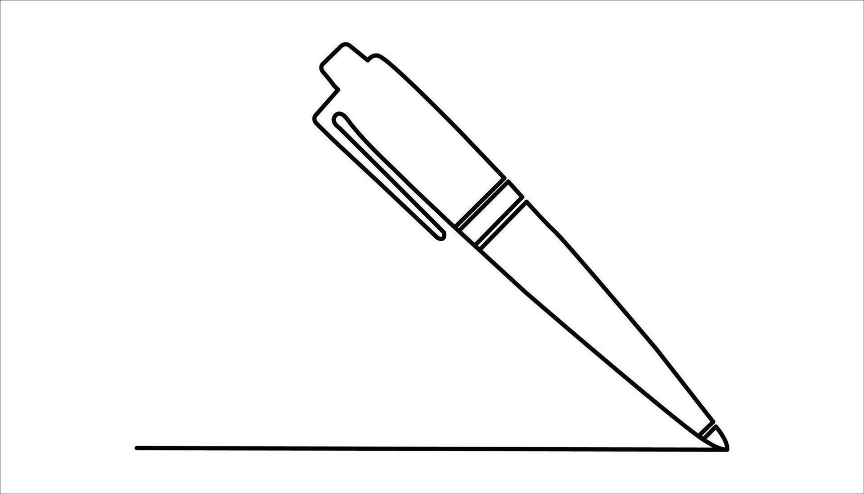 pen continuous one line drawing illustration vector