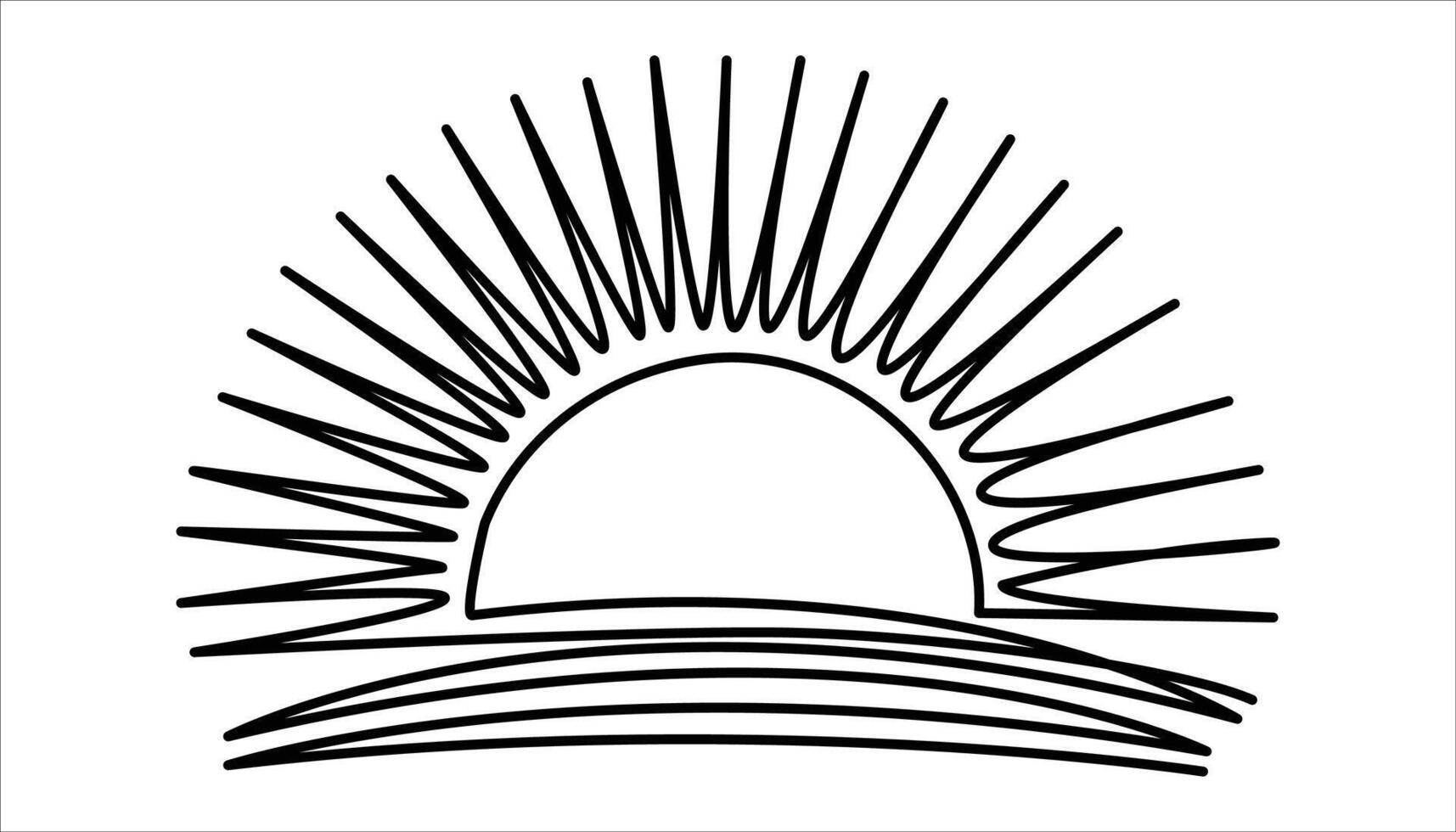 Continuous one line drawing sun art Summer sun illustration vector