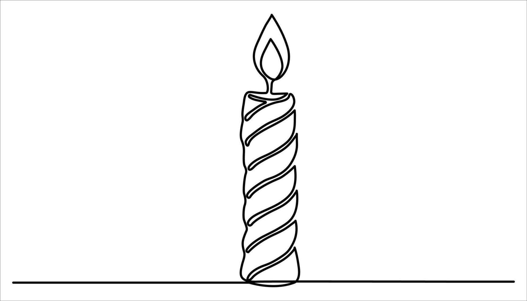 Beautiful candles continuous one line drawing vector