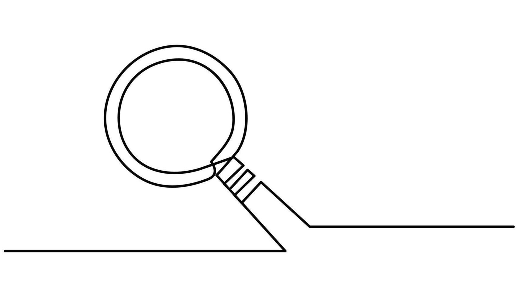 Magnifying glass continuous on line art drawing vector