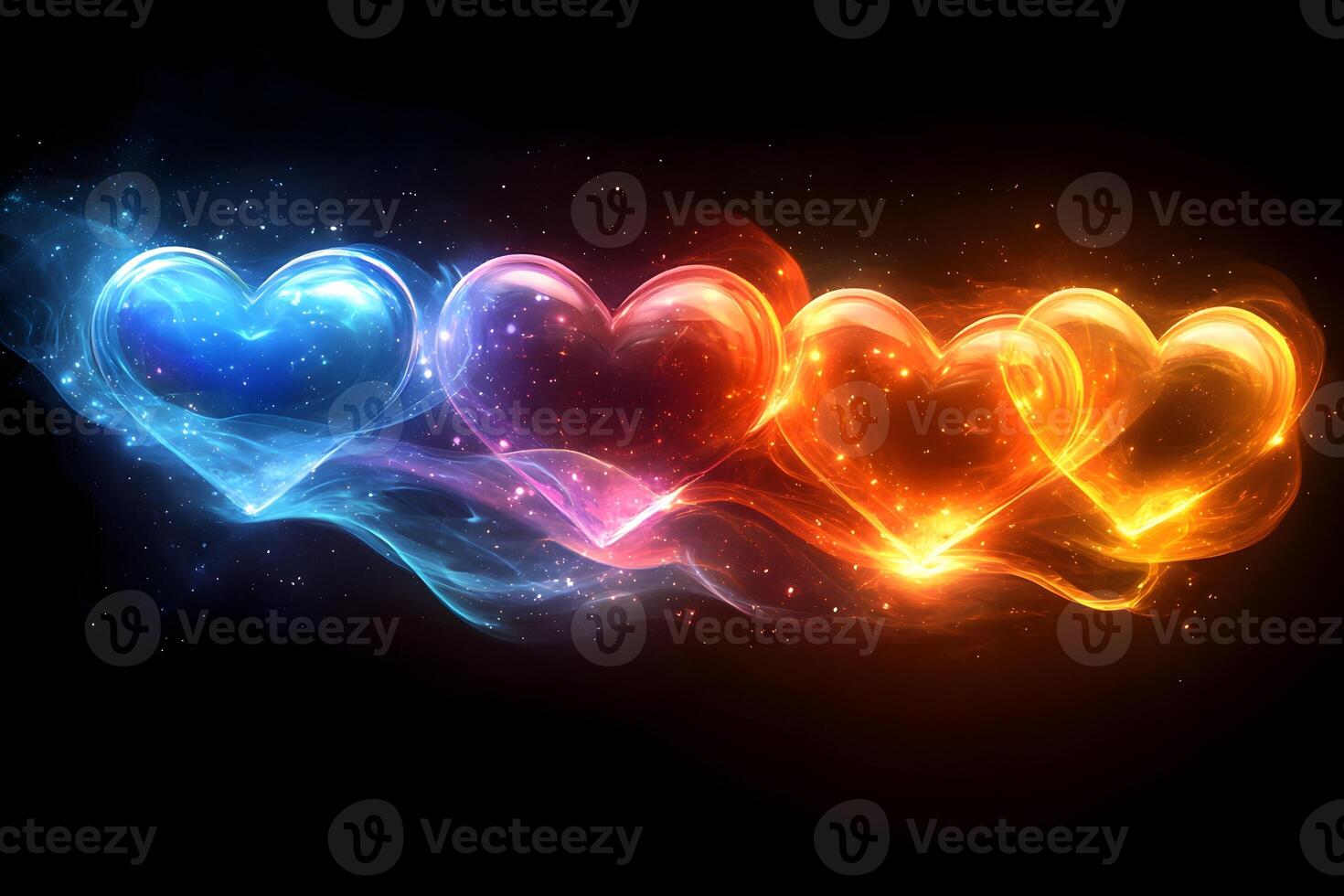 Vibrant Rainbow Hearts Colorful Abstract Love Design for Cards and Posters photo