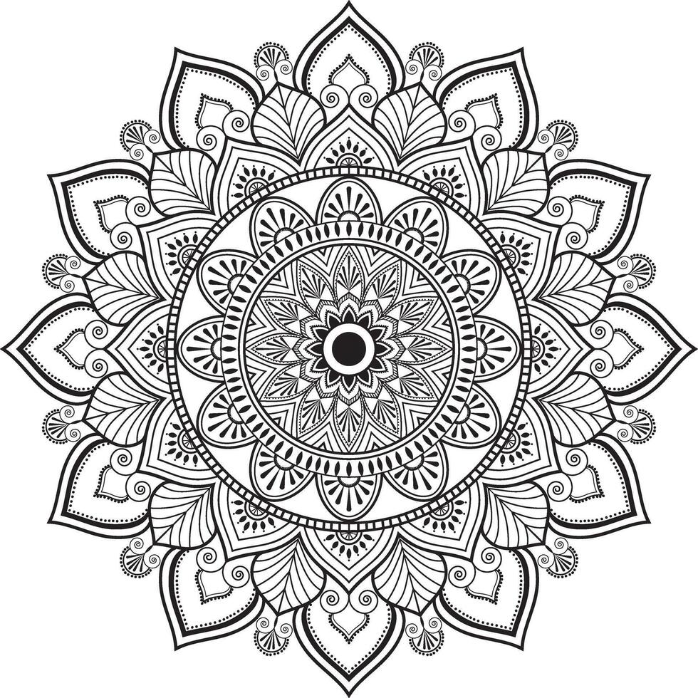 Mandala coloring book template wallpaper design lace pattern vector