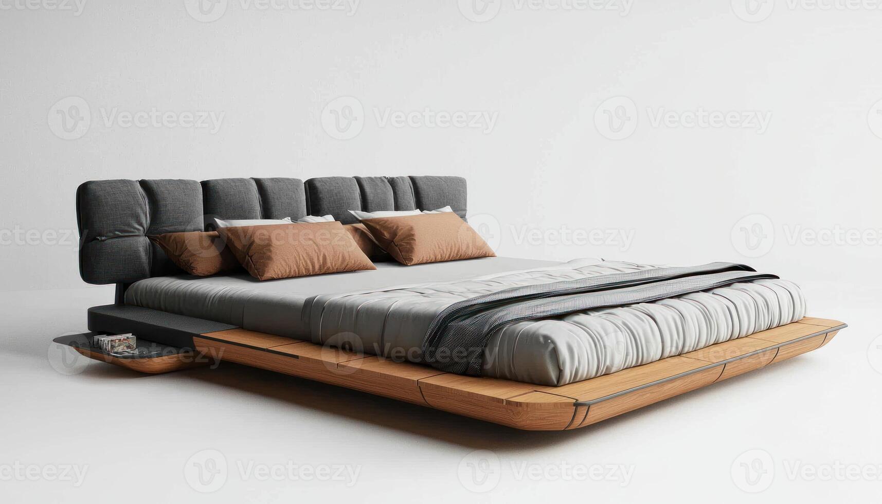 A Modern modular bed frame with adjustable height for adaptable bedroom design photo