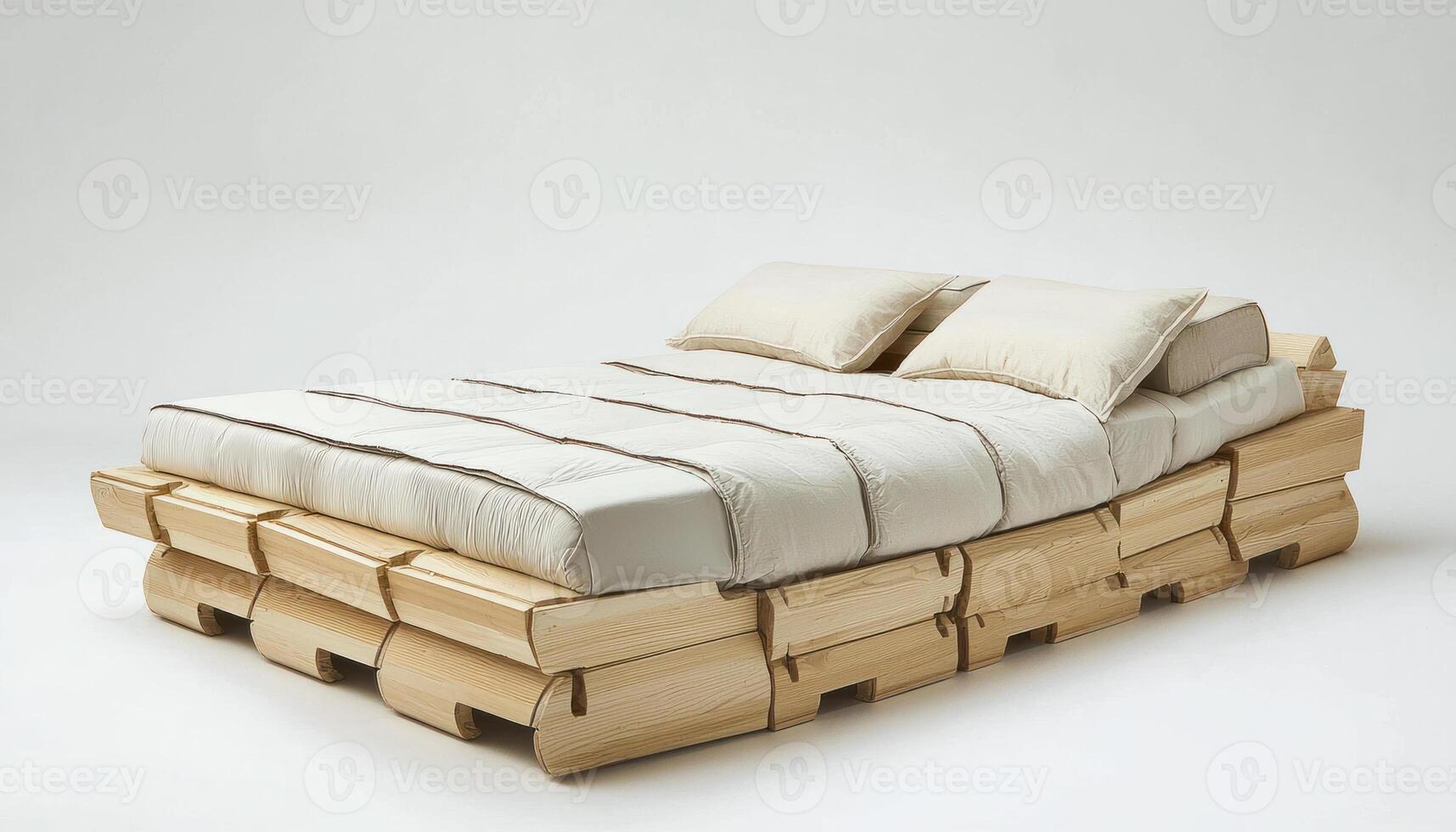 Modern modular bed frame with adjustable height for adaptable bedroom design. photo