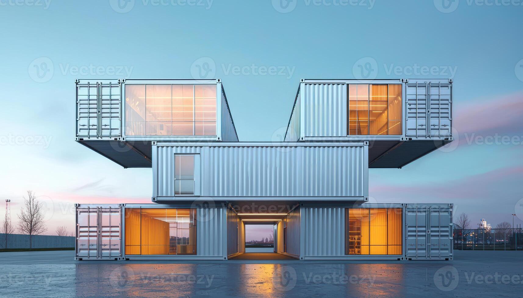 Modular container building with innovative design and flexible structure photo