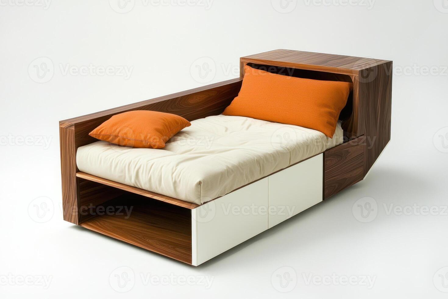 Modern adaptable storage bed with minimalist design and modular features. Perfect for small spaces and contemporary interiors photo