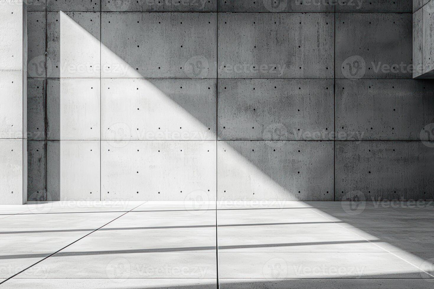 Desaturated loading dock muted concrete industrial zone diffused light building seems calm photo