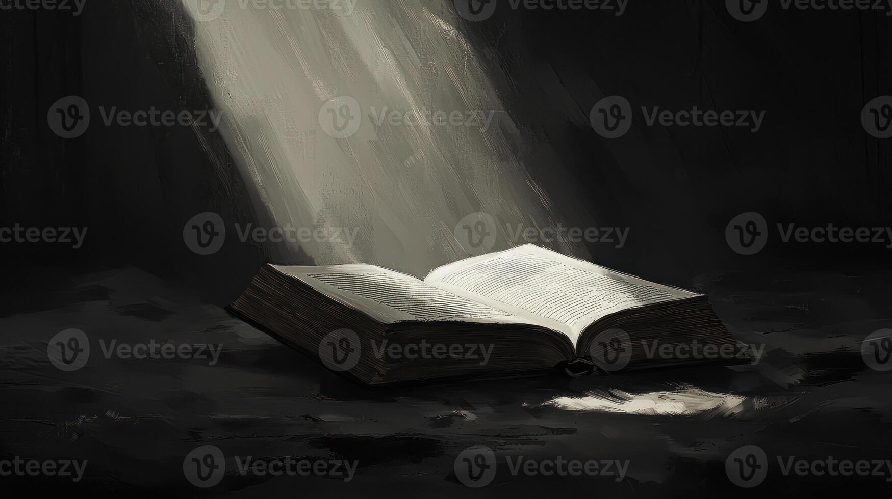 Open book desaturated tones muted light minimal theme with calm mood reading photo