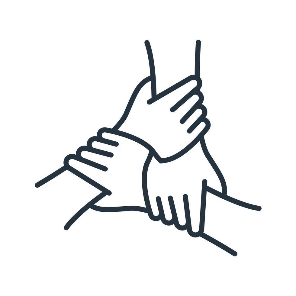 Collaboration flat icons symbol line elements for infographic web vector