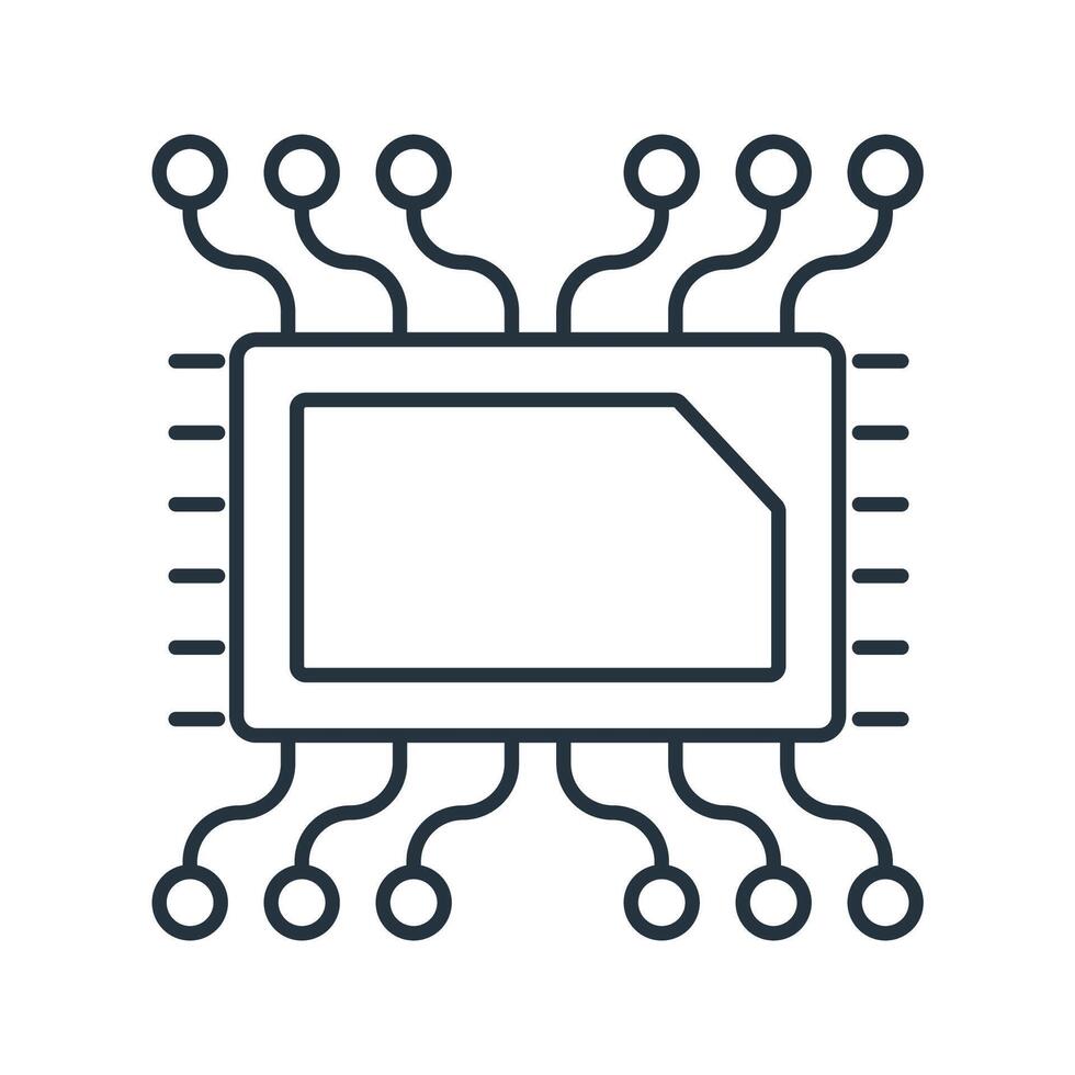 technology flat icons symbol line elements for infographic web vector