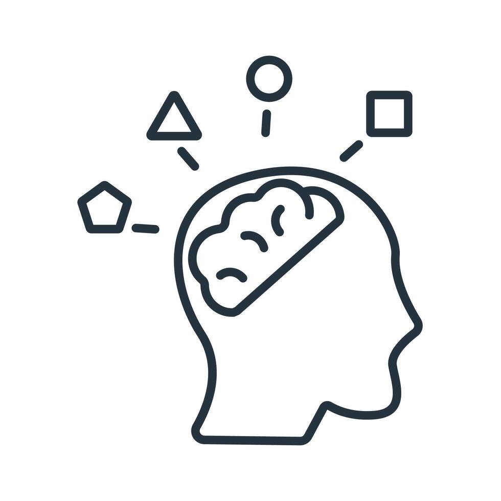 Critical thinking flat icons symbol line elements for infographic web vector