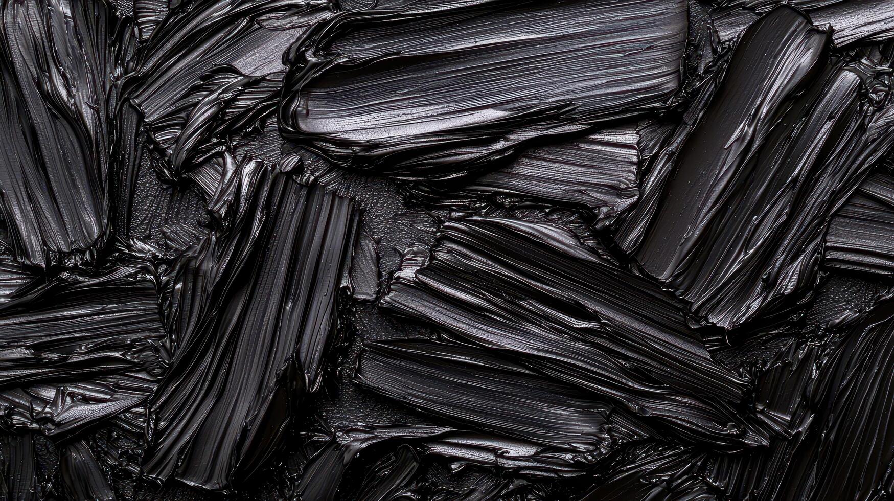 Abstract Black Paint Texture Bold Impasto Brushstrokes Dark Art Background photo