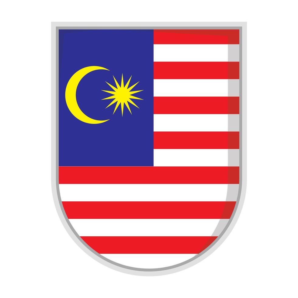 Malaysian national flag shield badge clipart vector