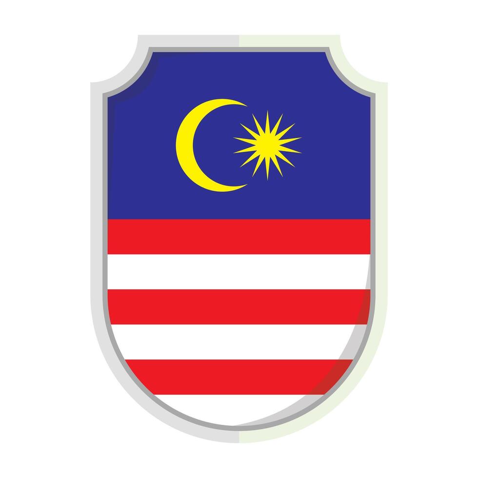 Malaysian national flag shield element vector