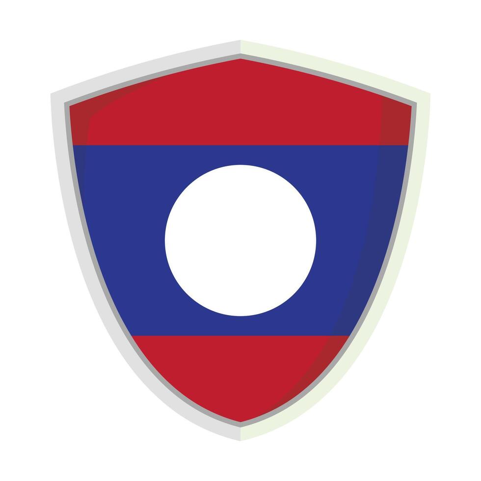 Laos national flag shield badge clipart vector