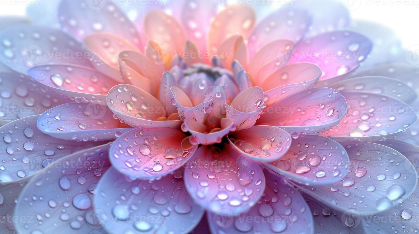 Close-up of a flower with water droplets on its petals photo