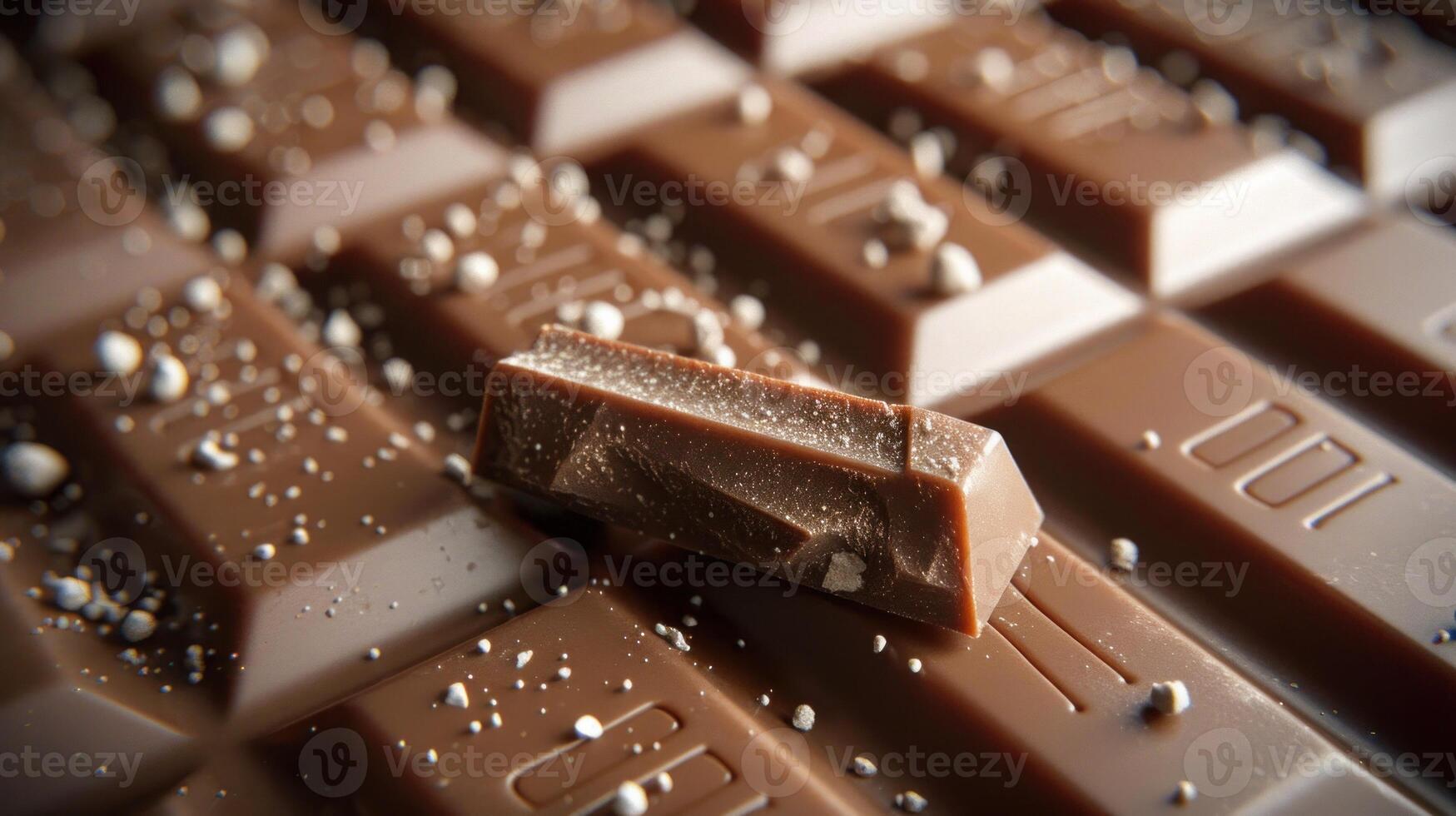 A close-up shot of a delicious chocolate bar with sugar crystals photo