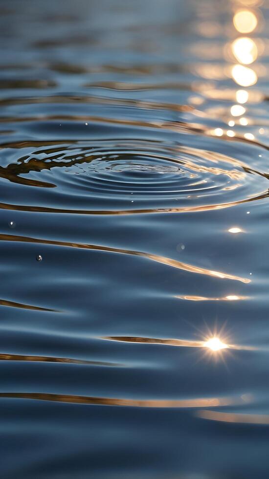 Soft ripples on a still water surface form a vertical background, offering a peaceful vibe and ample room for copy. photo