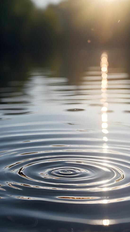 A vertical composition of gentle ripples on a serene water surface, evoking calmness with open space for text. photo