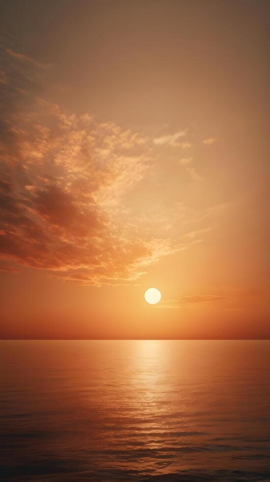 A vertical image of a muted sunset, with warm colors blending into a peaceful sky, offering room for copy. photo