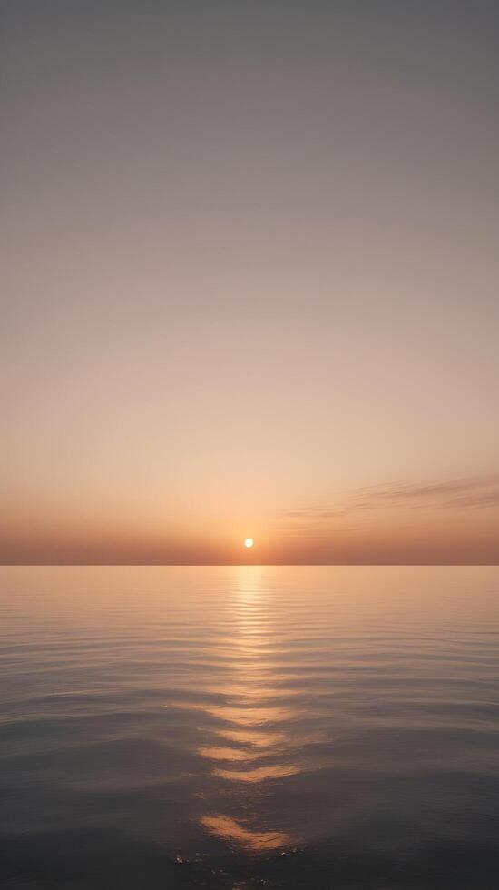 A tranquil vertical view of a sunset with warm hues fading into a serene open sky, providing clear space for text. photo