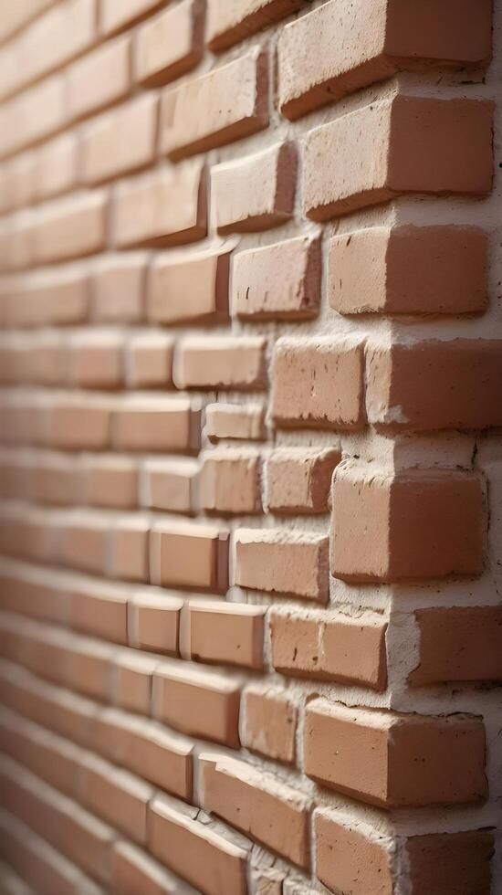 A vertical image of a smooth, neutral-toned brick wall, providing a minimalist backdrop perfect for adding text or design. photo